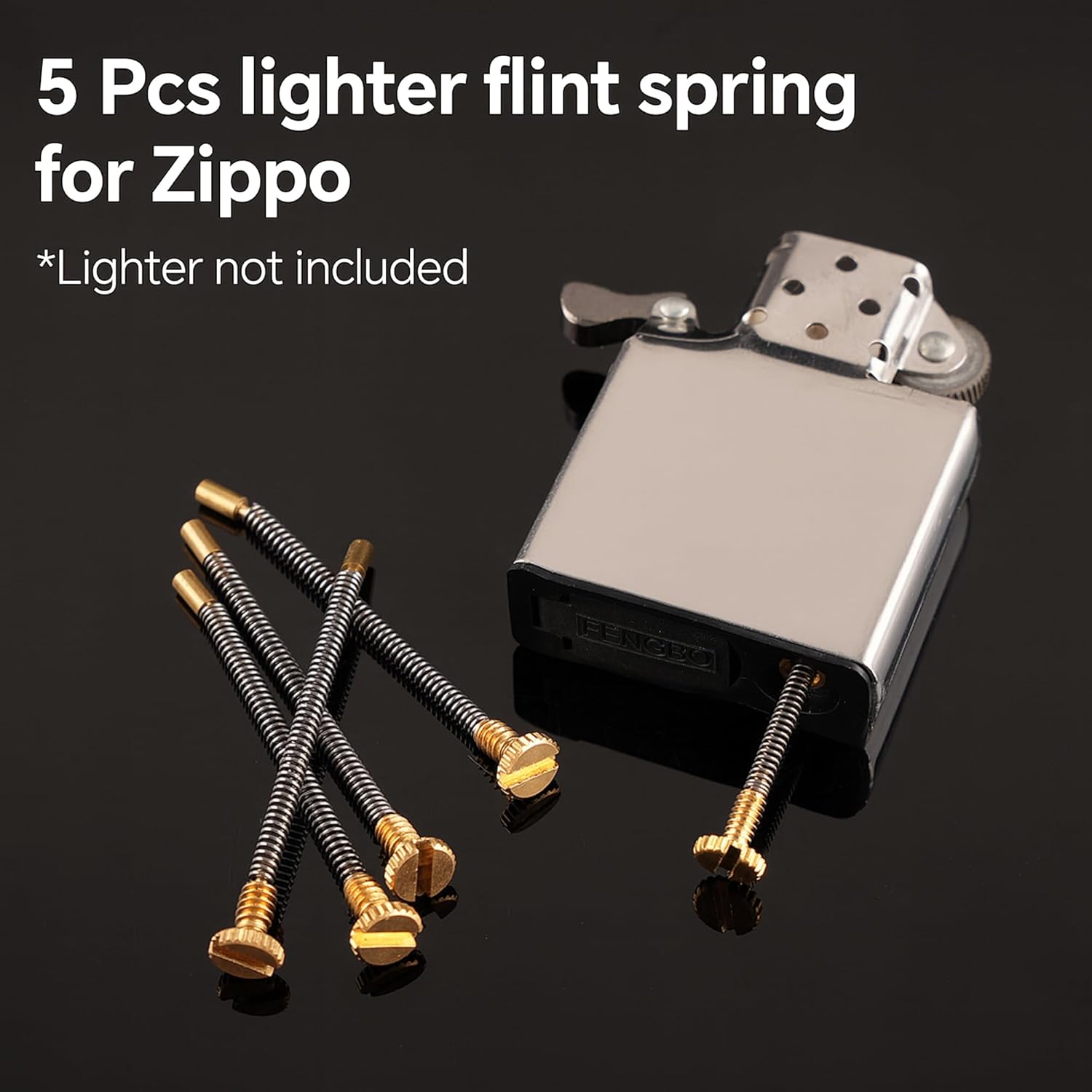 5Pcs Lighter Replacement Repair Kit Flints Screw Spring & Base Plate For Lighter